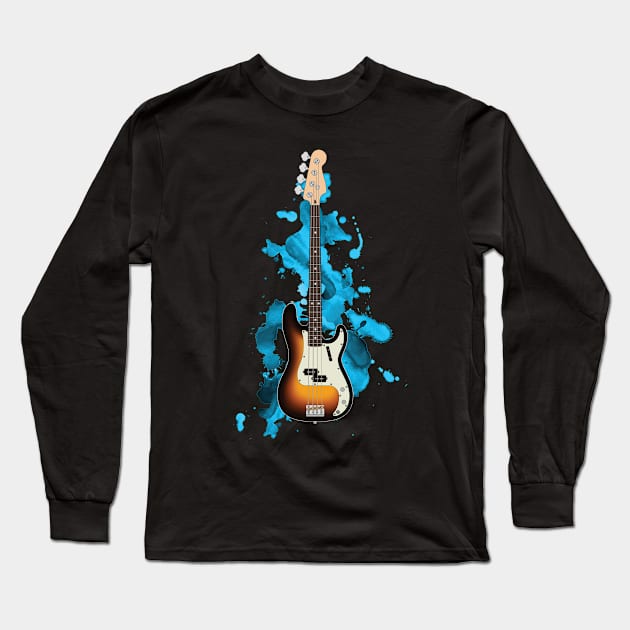 P-style Bass Guitar Sunburst Color Long Sleeve T-Shirt by nightsworthy